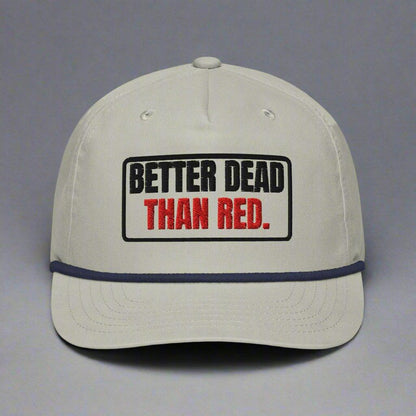 Better Dead Than Red Rope Hat (Tan) - Liberty's Pen